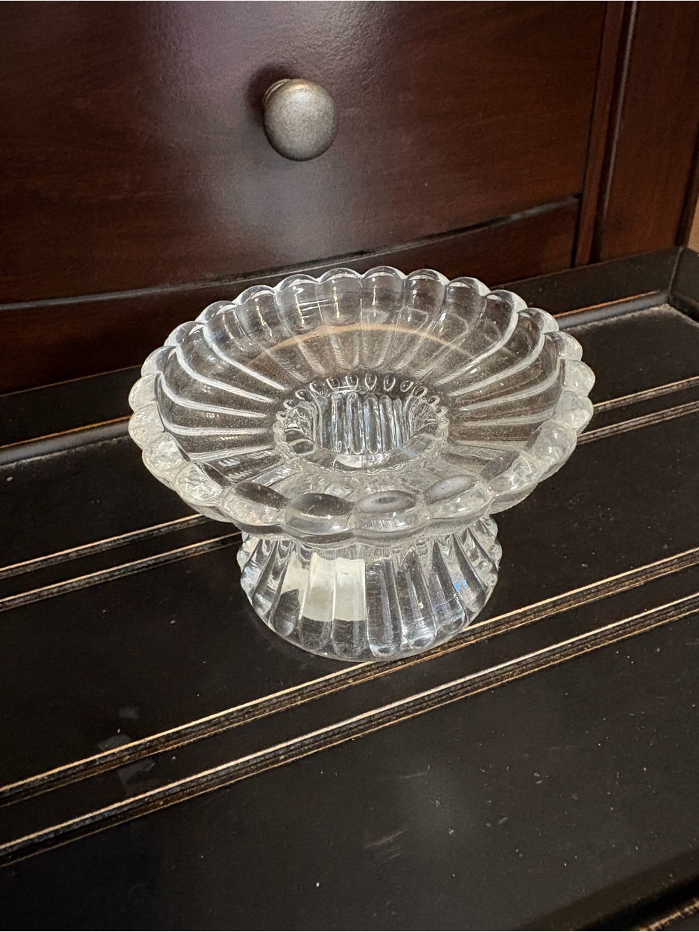 🕯️PartyLite Clear Glass Fluted Candle Holder